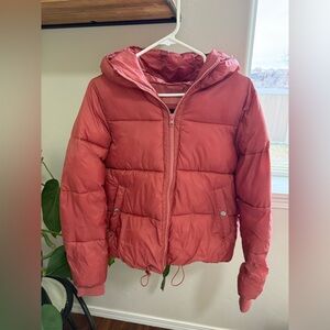 American Eagle Outfitters Coral Puffer Jacket